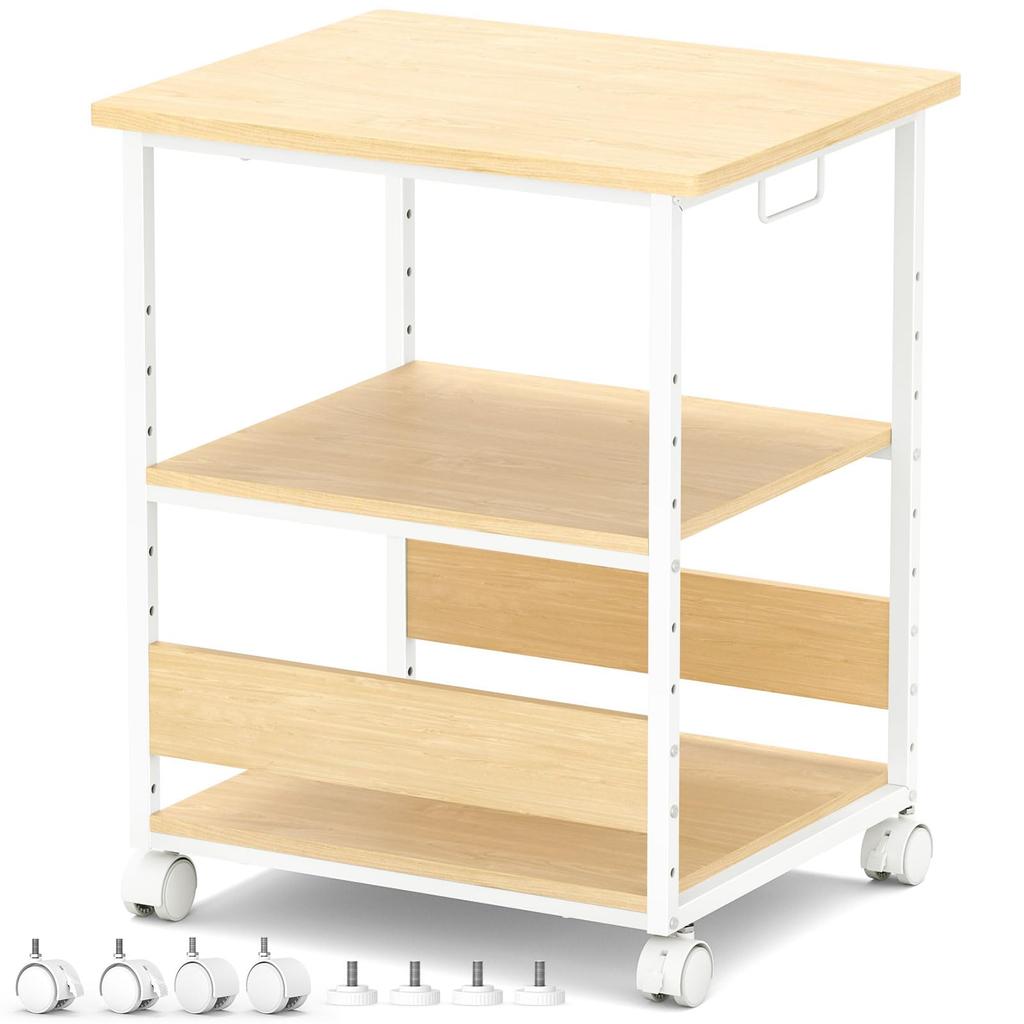 Подставка для принтера с компьютерной полкой посередине, высота регулируется в 9 ручках с обеих сторон, подставка для хранения аудиосистемы ПК под столом, деревянный чехол, тонкий офисный ящик для офиса