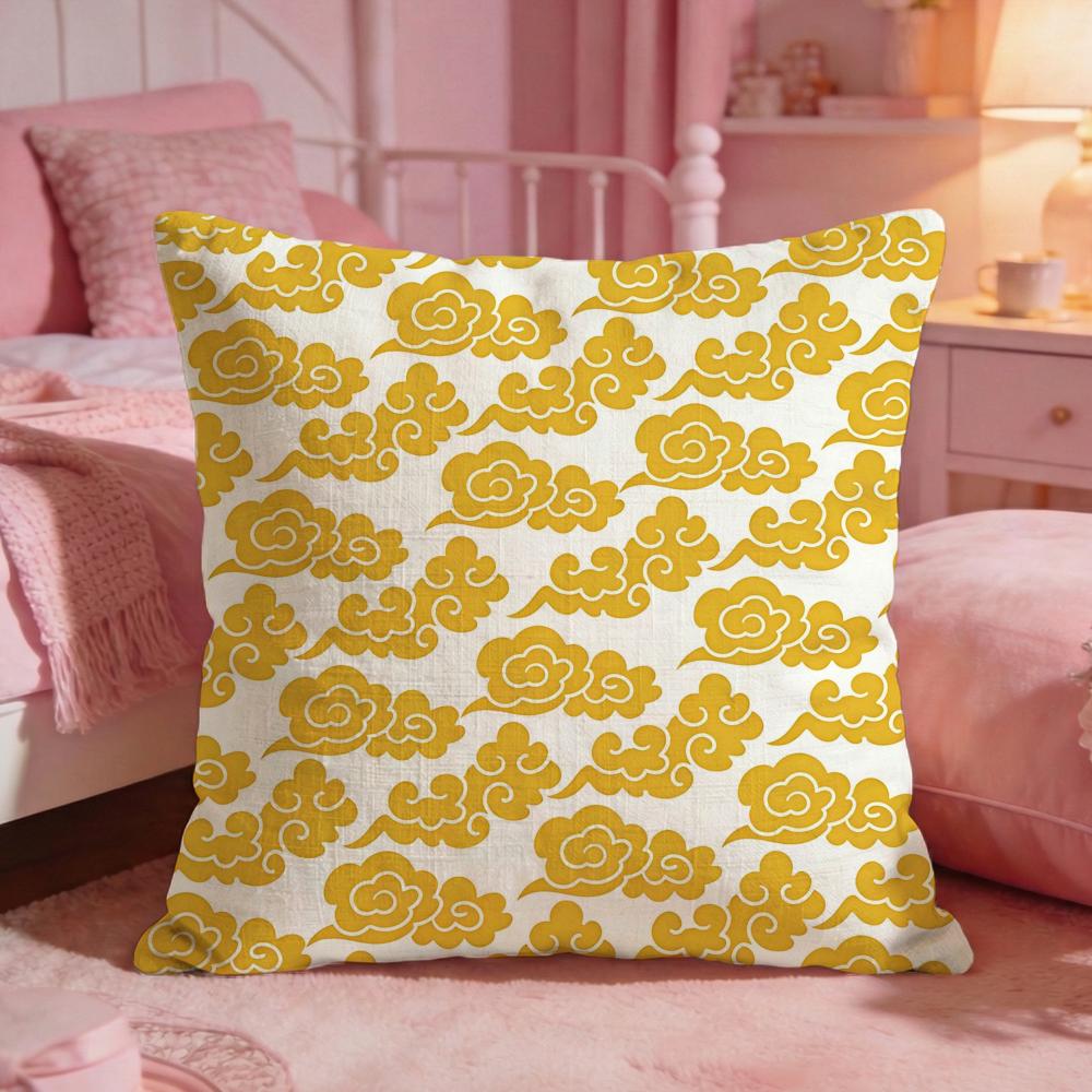 AAuspicious Cloud PatternS Cushion Cover Premium Comfort Reversible Pillow Cove Two in One Design for Any Room Car Interior