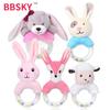 BBSKY Милая мультяшная плюшевая игрушка-погремушка с цветными бусинами в виде трясущихся за руки кролика и лисы-овечки для младенцев