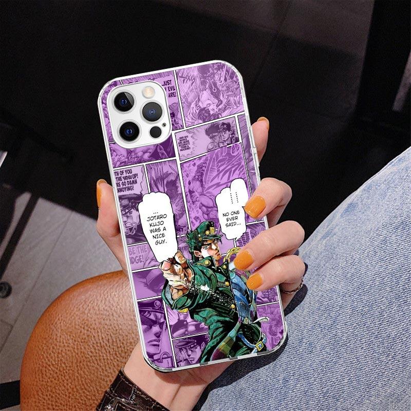 Чехол для телефона JoJo's Bizarre Adventure Аниме Для iPhone 17 Air 16 Pro Max 16E 15 + 14 Plus 11 12 13 Mini 7 8 SE Подарок Печатная Крышка Забавный