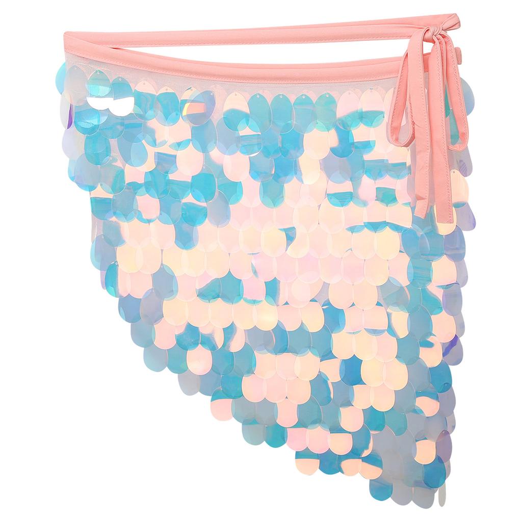 Женская юбка для танца живота на шнуровке, хип-шарф, блестящая сетчатая треугольная мини-юбка с пайетками для вечеринки танго