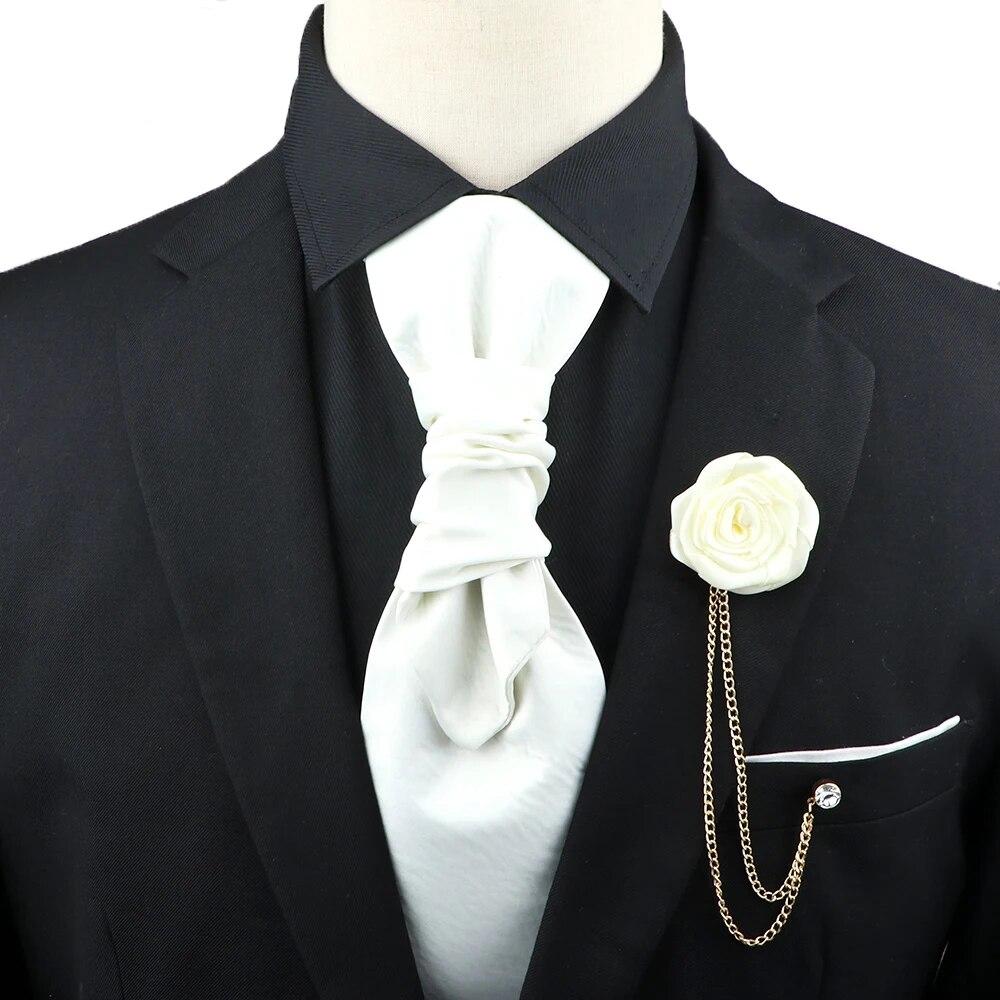 Мужской, Галстук с пейсли, Набор брошей для галстука, Красный, Черный, Регулируемый галстук, Роскошный, Смокинг, Свадьба жениха,