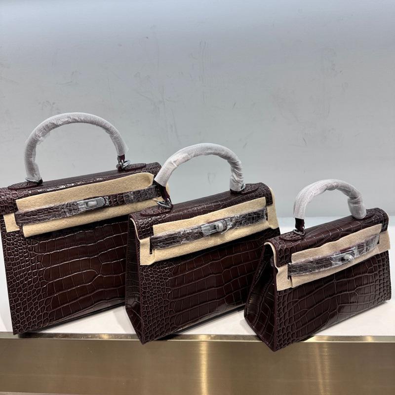 Женская мини-сумка через плечо Kelly 2024 — маленькая сумочка с узором под крокодила, универсальная и высококачественная.