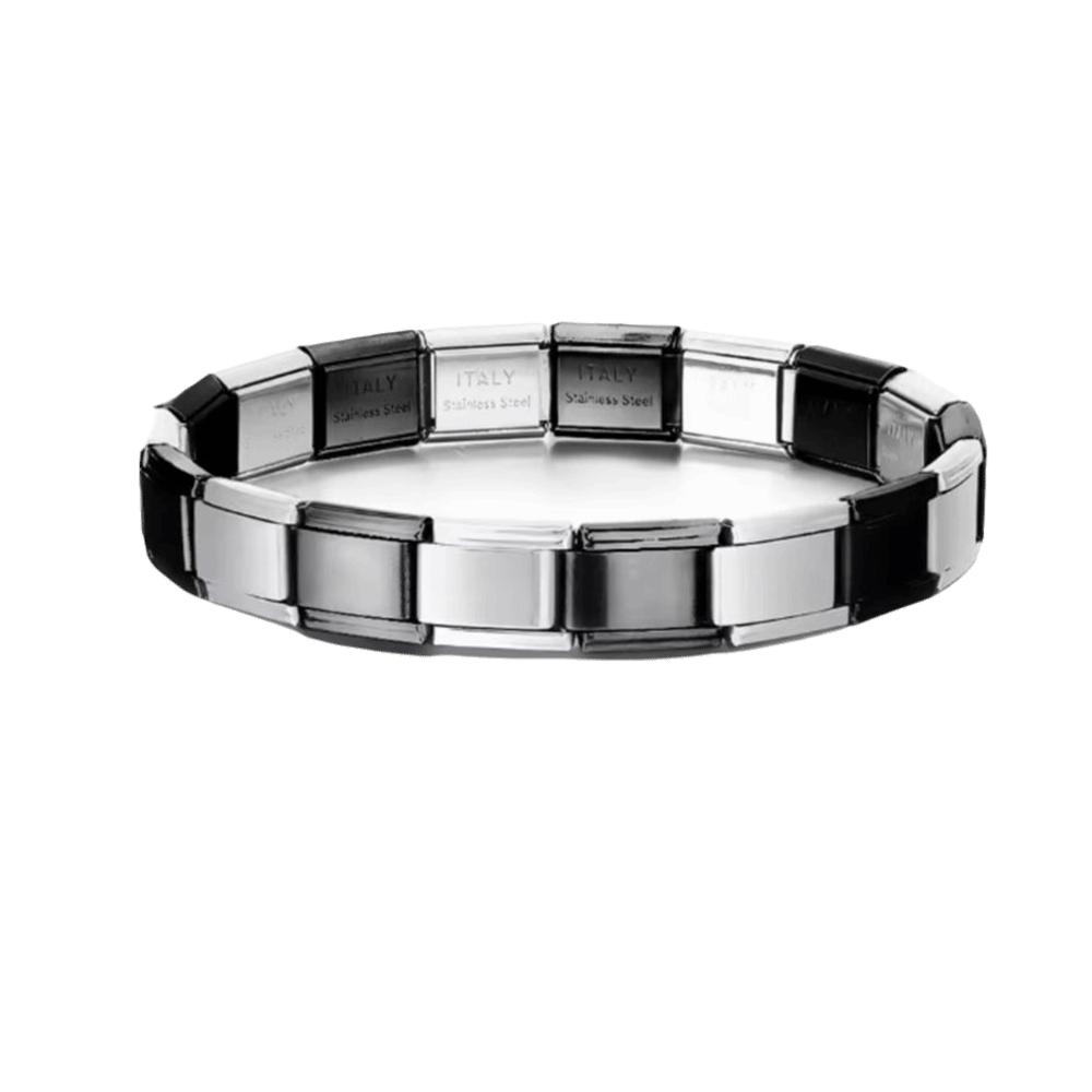 Stretchable Italian Chain Link Bracelet Square 9mm Modular Stainless Steel Bracelet Jewelry Making HipHop Elastic Hand Chain