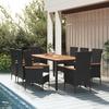 VidaXL 9-piece Garden Dining Set Black Cushions Braided Resin, Dining Set, Dining Set 3157533