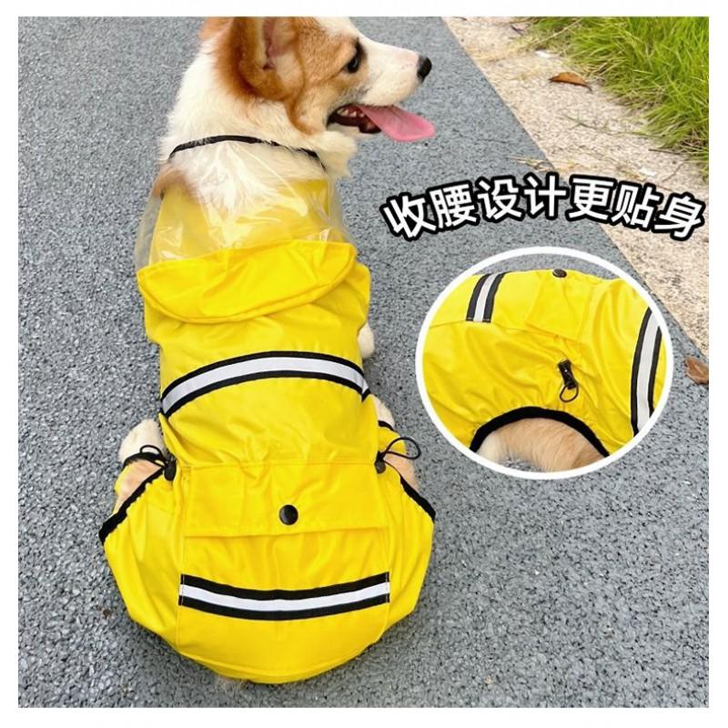 Full Coverage Waterproof Dog Raincoat Small Medium Breeds Corgi Teddy Bichon With 4 Legs Protection