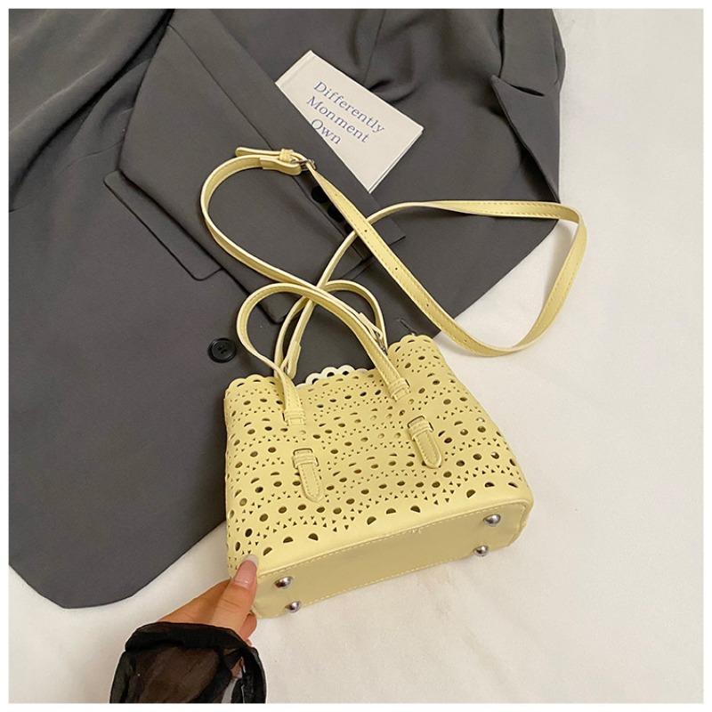 Сумка с вырезами, модная сумка-ведро в корейском стиле, простая и стильная, большой вместимости, сумка через плечо