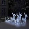 VidaXL Christmas Decoration Reindeer and Sleigh Outdoor Lighting Ornament Light Christmas Illumination Living Room Interior 289980