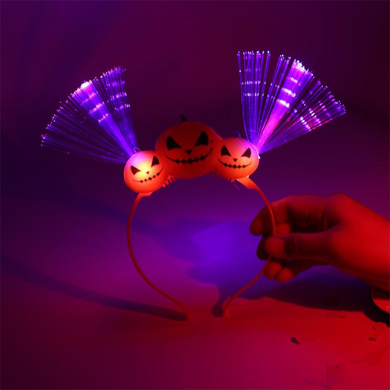 Luminous Halloween Pumpkin & Horn Headband for Kids & Adults