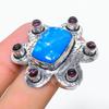Natural Blue Triplet Opal,Amethyst Gemstone 925 Sterling Silver Ring Size 9 w8H93