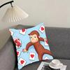 CCurious GGeorge Cartoon Cushion Cover Pillowcase Ultra Soft Skin Friendly Fabric Cloud Like Comfort Concealed Zipper