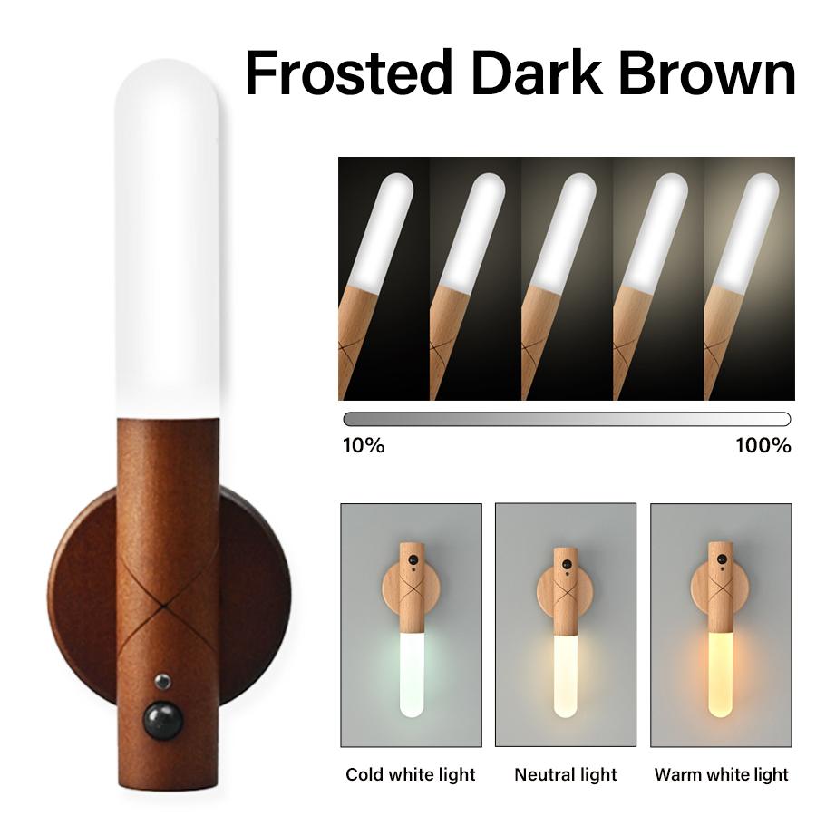 Датчик движения светодиодный ночник перезаряжаемый деревянный дизайн индукционный настенный светильник для спальни лестницы коридора освещение