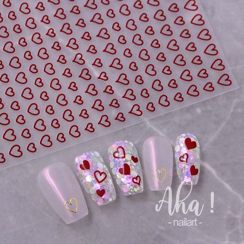 Self-adhesive Manicure Accessories Nail Art Decorations Heart Nail Stickers Love Heart Nail Decals