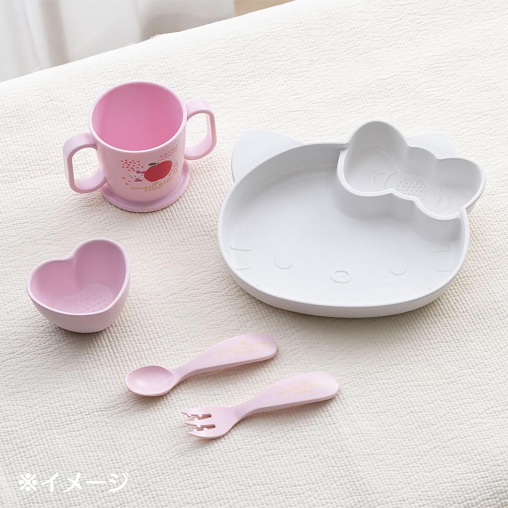 Sanrio Baby Baby Tableware Set Hello Kitty 5 Piece Set Lunch Plate Small Bowl Two Handed Mug Spoon Fork Baby Children Baby Gift Present 565890