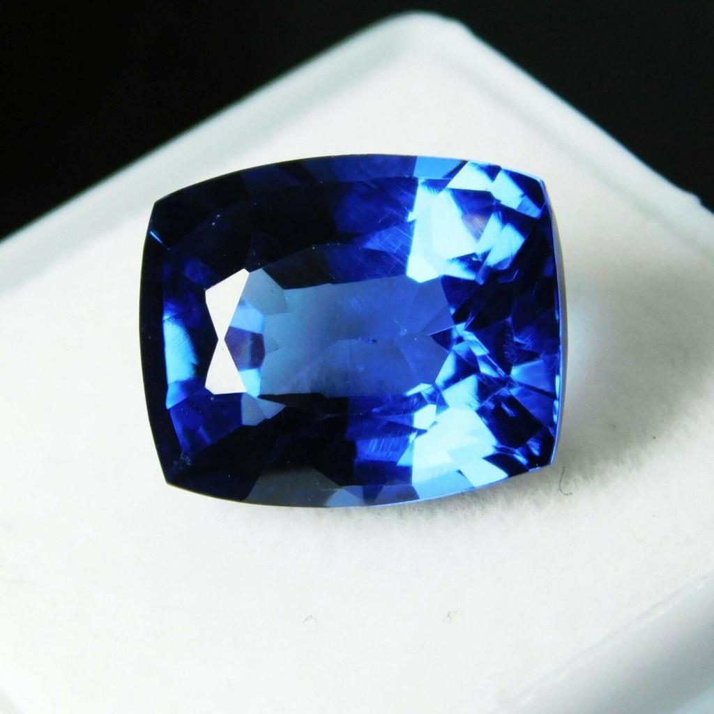 Natural Blue Tanzanite Loose Gemstone 8 ct Cushion Shape for Jewelry Making and Gem Collections