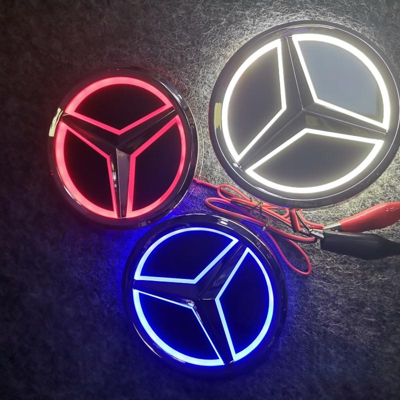 9.5cm Car Rear Trunk Emblem ABS LED Badge Light Accessories for Mercedes Benz S350 S300L S A B C E Class GLA GLK ML GL GLC GLE WW1