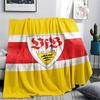 1Pc Stuttgart Football Club Print Flannel Blanket High Quality Warm Comfortable Cover for All Seasons Perfect for Gifts Home Decor