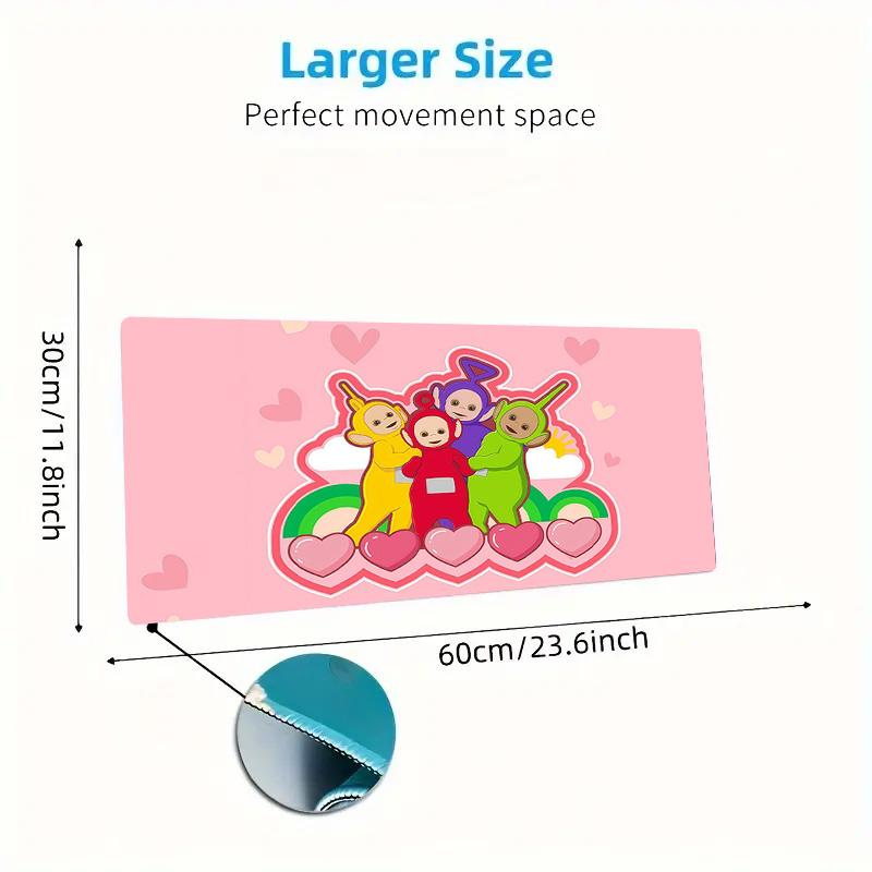 Teletubbies Print Cushion Non-slip Laptop Tablet Big Mousepad XXL Mat Mini PC Playmat With Lock edge