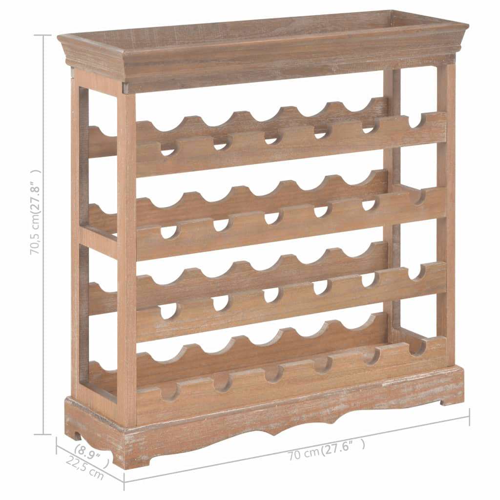 Wine Rack Brown 70 x 22.5 x 70.5 cm MDF