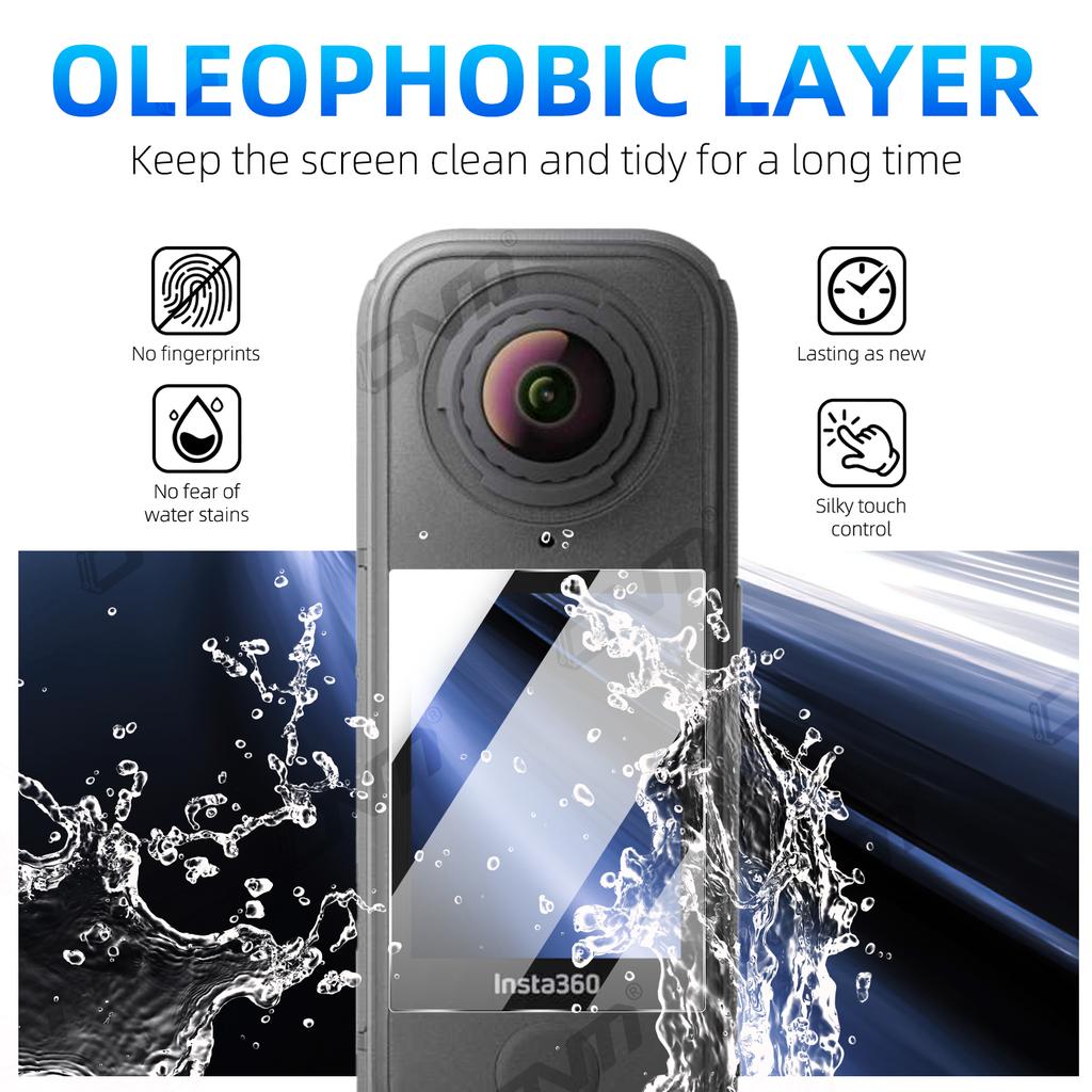 Tempered Glass Screen Protector for Insta360 X4 Air - Anti-Scratch Anti-Fingerprint HD Clear Film for Action Camera