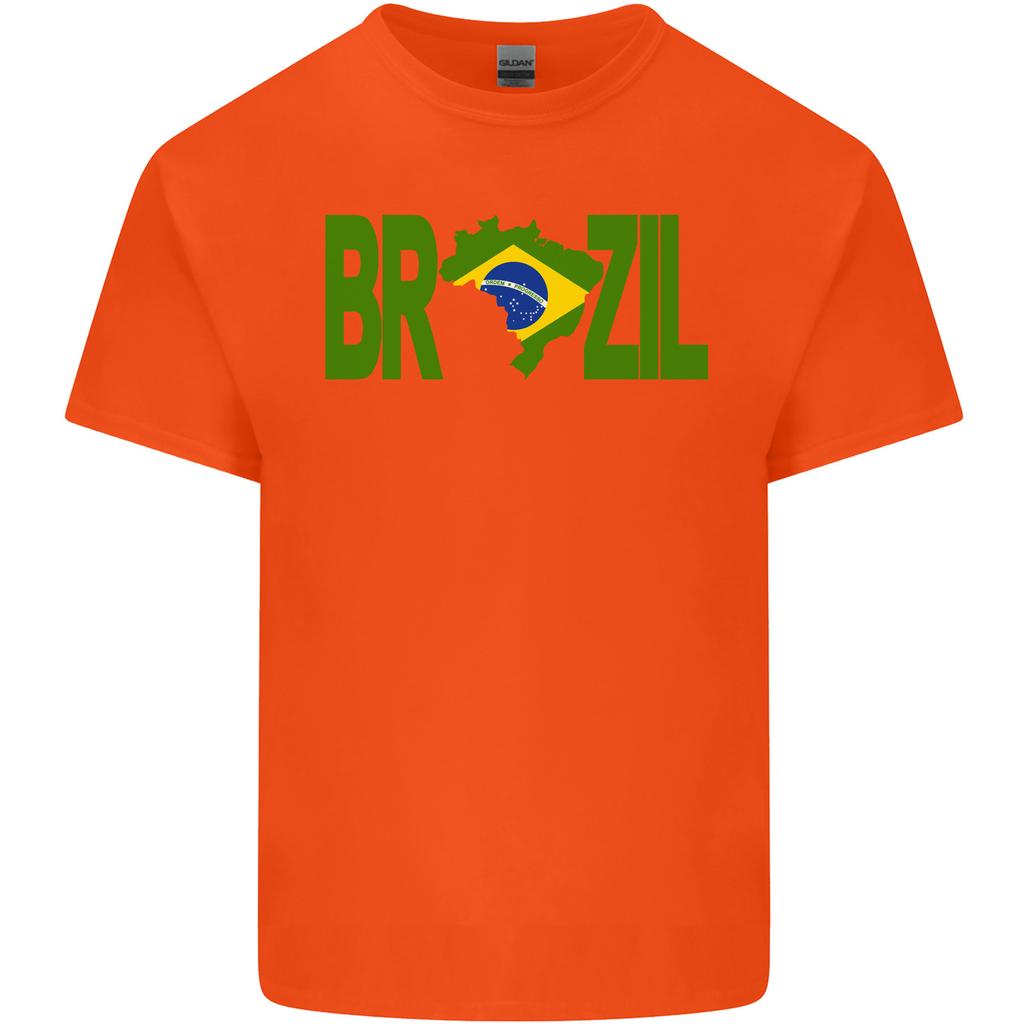 Brazil Football Brazilian Soccer Flag Mens Cotton Graphic T Shirts Woman Man Brazilian National Flag Pride Cotton Tee Tops