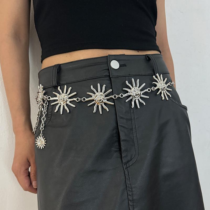 Punk Hip Hop All-match Waist chain sun Vintage Metal Womans Belt For Dress Vintage High Waist Chain Belt for Women