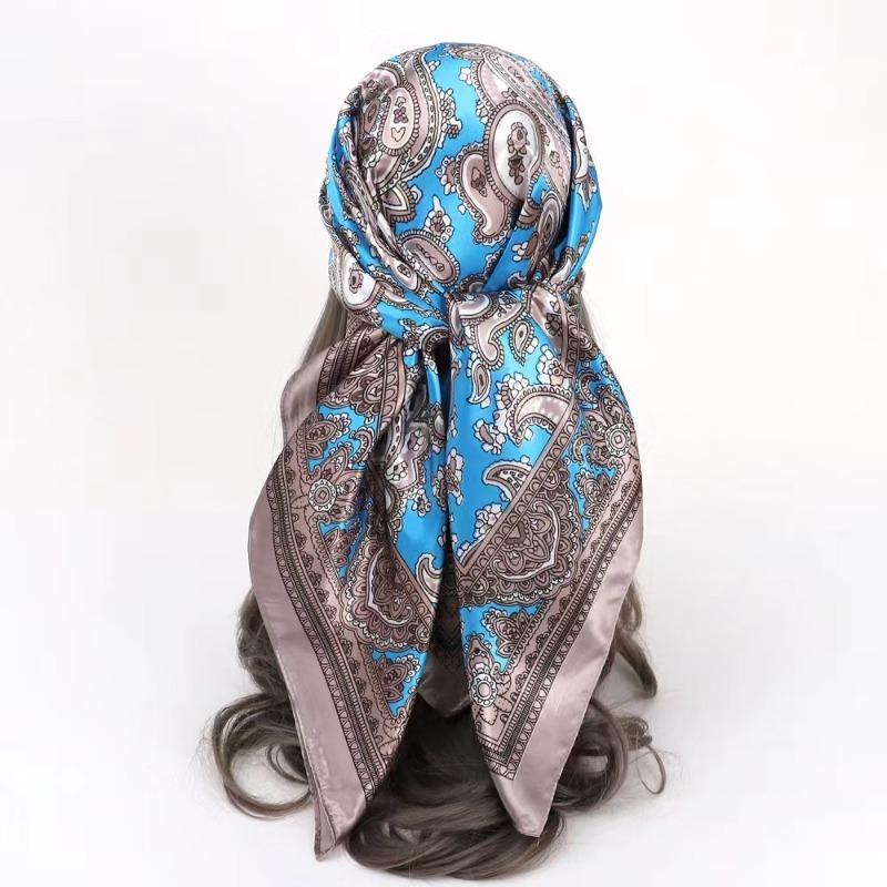 Meier Silk scarf 90cm women's headscarf new letter print scarf satin square scarf