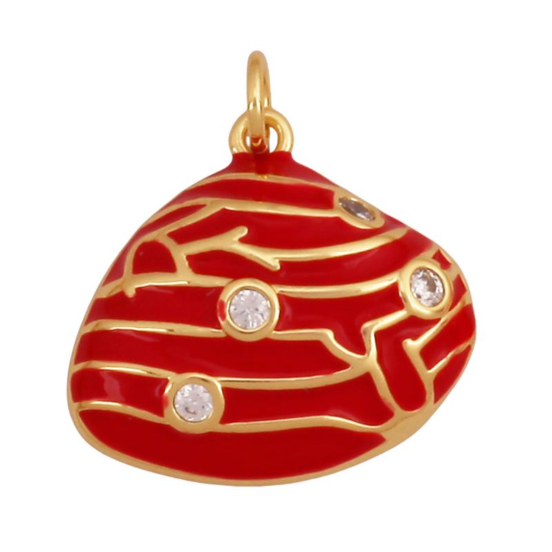 Marine Organism Sea Horse Turtle Fish Conch Shell Starfish Charm Pendant,Real 8K Gold Plated Zircon Jewelry Finding Supplies S05