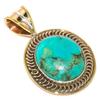 Натуральная тибетская бирюза двухцветная 925 пробы цельное стерлинговое серебро кулон 1,50'' d9B90