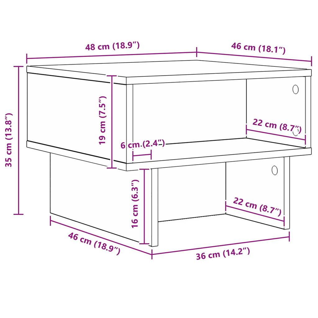 White Coffee Table 48 x 46 x 35 cm Particleboard
