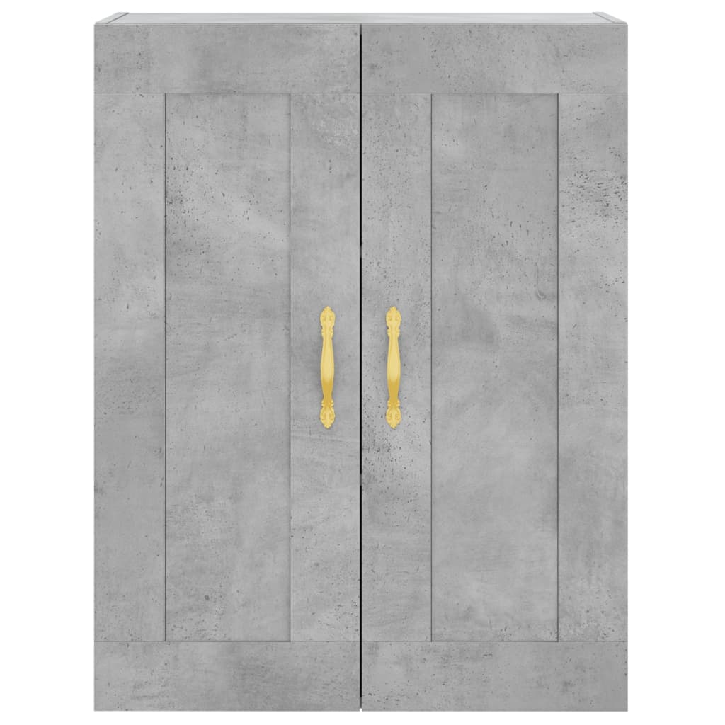 Vidaxl Witrynka, Szarość Betonu 69,5X34X180 Cm Materiał Drewnopochodny
