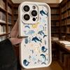 Милый Узор Морских Существ Мягкий ТПУ Чехол для Телефона для iPhone 17 16 15 14 13 12 11 Pro Max Plus Ударопрочный Противоскользящий Чехол