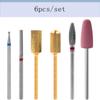 6pcs Nail Milling Cutter Set Ceramic Carbide Nail Art Drill Bits for Removing Gel Manicure Tool