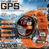 Военные Уличные Смарт-часы для Спорта со Встроенным GPS 4 ГБ Памяти Офлайн-карта Загрузка Приложений Компас 10 ATM HD Звонки Смарт-часы Мужские