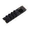 M.2 to Serial ATA3.0 Adapter Card ASM1166 M.2 M Key B Key PCI E 3.0 NVME Expansion Card with Smart Indicator Supports