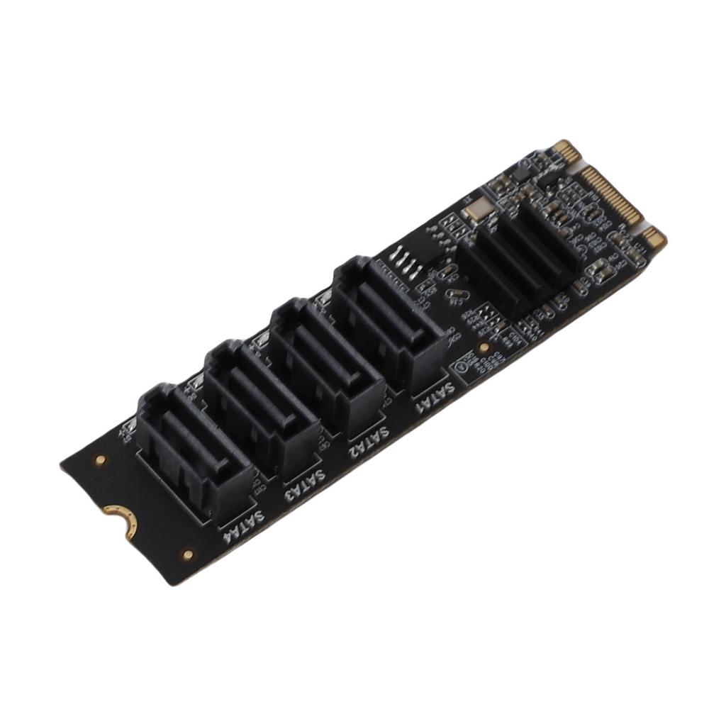 M.2 to Serial ATA3.0 Adapter Card ASM1166 M.2 M Key B Key PCI E 3.0 NVME Expansion Card with Smart Indicator Supports