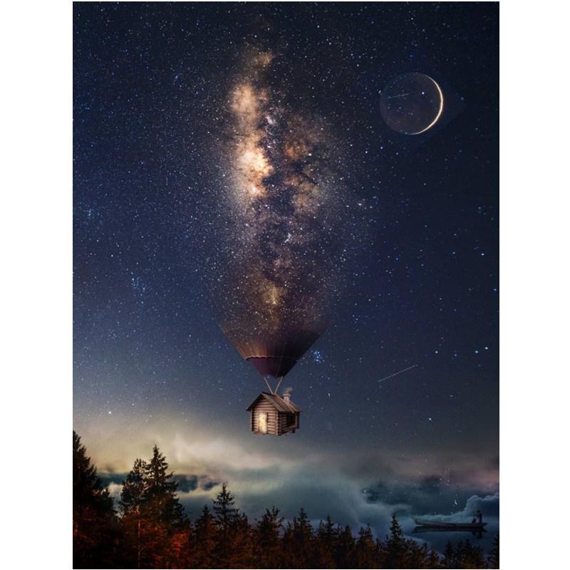 5D DIY Алмазная картина Луна Вид Алмазная вышивка Набор для вышивки крестом Полный горный хрусталь Мозаика Домашний декор