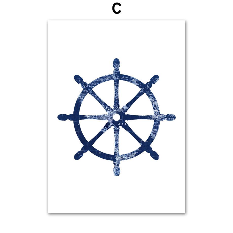 Карта мира Воздушный шар Парусник Компас Ретро Настенное искусство Скандинавские постеры Живопись Мультяшные картинки Декор детской комнаты Печать на холсте
