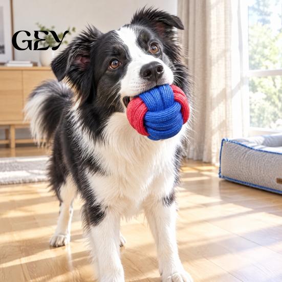 Outdoor Training Gear for Dogs Woven Braided Rope Dog Toy, Durable Cotton Knotted Chew Aggressive Tough Polyester Ropes Interactive Tug-of-War