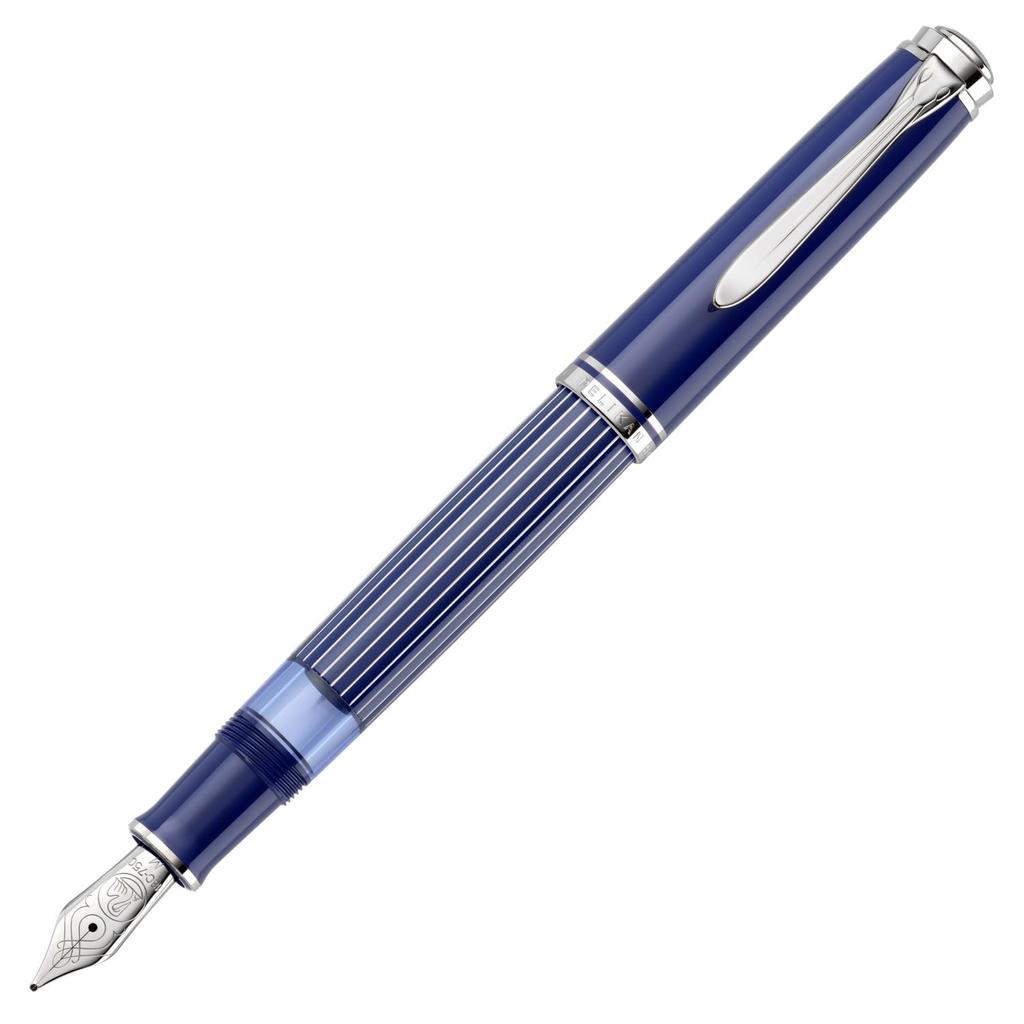 Pelikan Metal Stripe Blue M815 Fountain EF Extra Fine Limited Officially Imported Souverän Pen, Nib, Edition,
