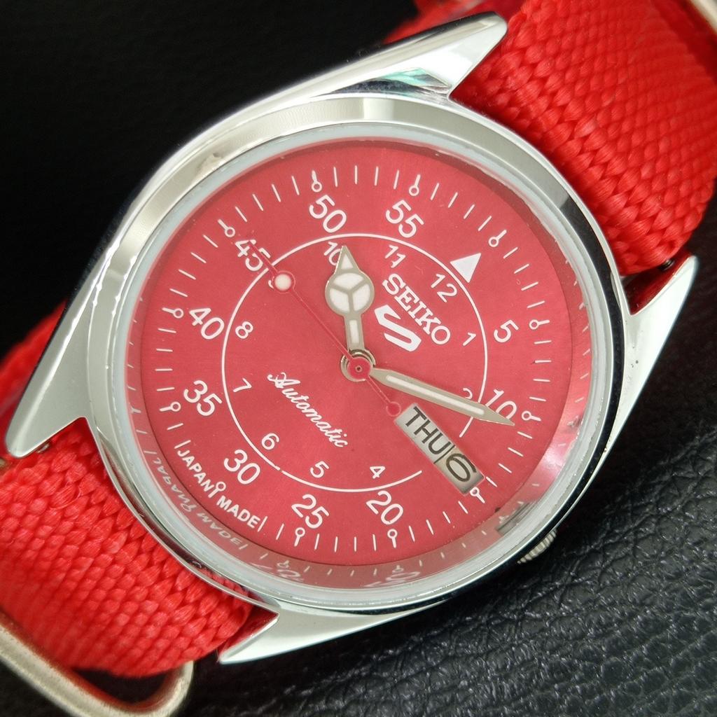 АВТОМАТИЧЕСКИЕ ВИНТАЖНЫЕ ВОССТАНОВЛЕННЫЕ ЧАСЫ SEIKO 5 6309A ЯПОНИЯ МУЖСКИЕ КРАСНЫЙ ЦИФЕРБЛАТ a442296-1