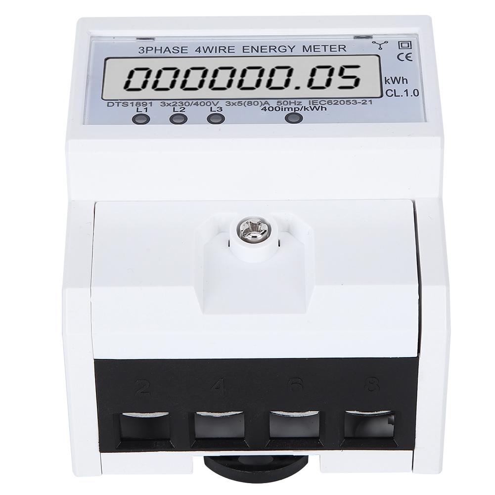 Energy Meter 3Phase 4Wire LCD Digital Display DTS1891 Smart Home Electric Measurement Device
