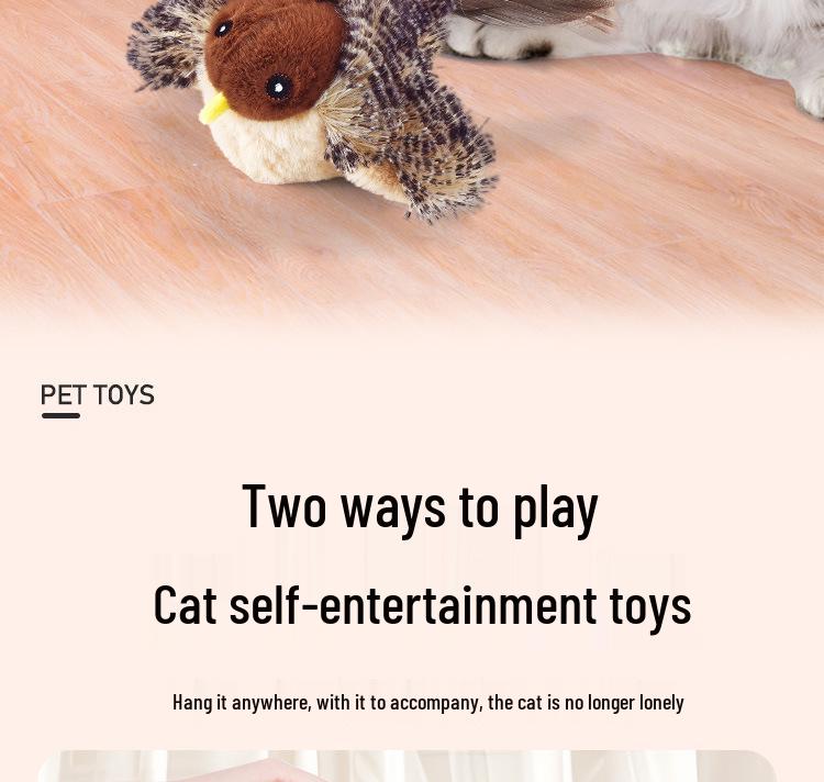 Игрушка Электрический Воробей для Кошек с Пультом Управления - Интерактивный Симулятор Крыльев для Самостоятельной Игры для Кошек