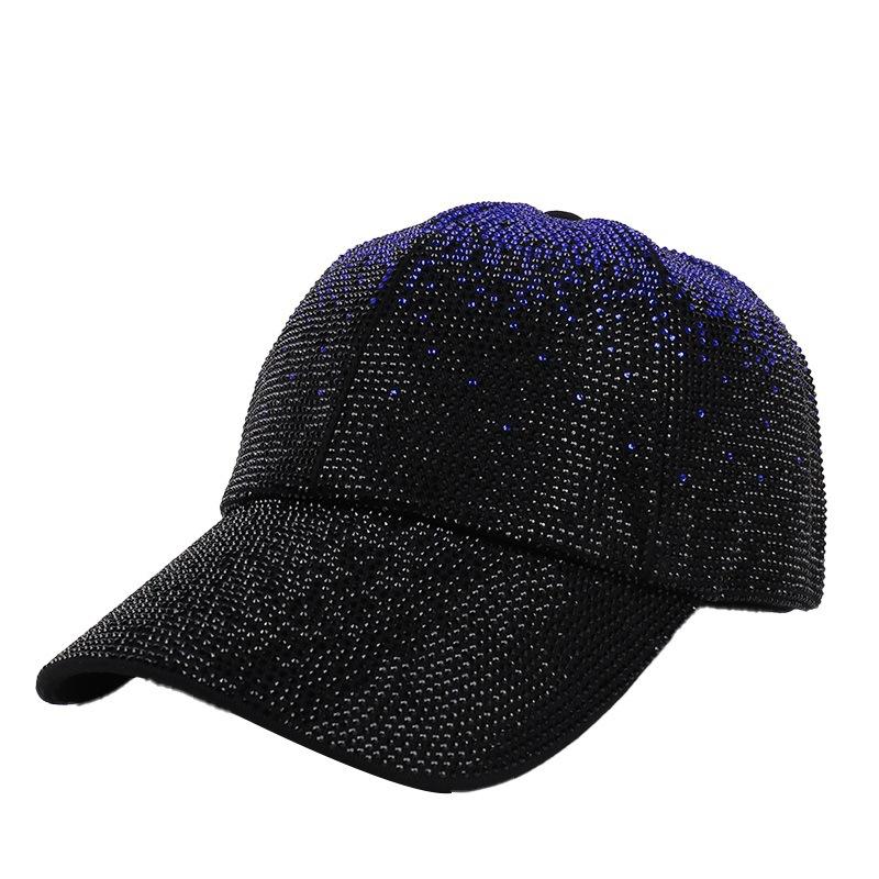 New light luxury full diamond contrasting color baseball cap sunscreen sun hat showing face small versatile rhinestone hat vacation hat