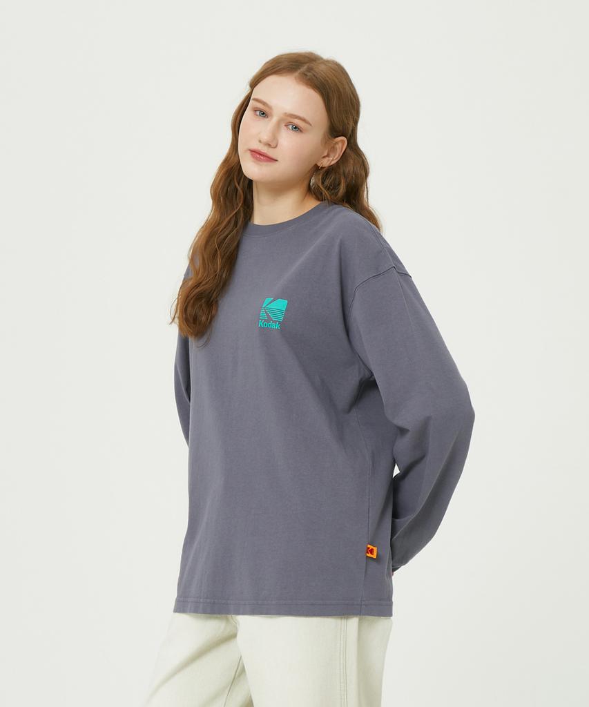 KODAK Big Logo Graphic Long Sleeve T-Shirt Grey