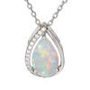 [R5574] - Artisanal Silver Pendant 'Goddess Opal' Silver White (rhodium) - 12x9mm