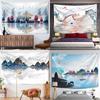 Chinese Style Landscape Painting Pattern Tapestry Bedroom Living Room Tapestry Home Wall Decoration Tapestry