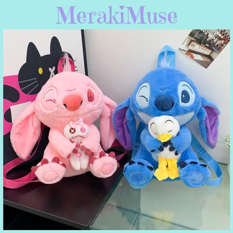 Cartoon Kids Plush Backpack With Zippered Compartment Breathability And