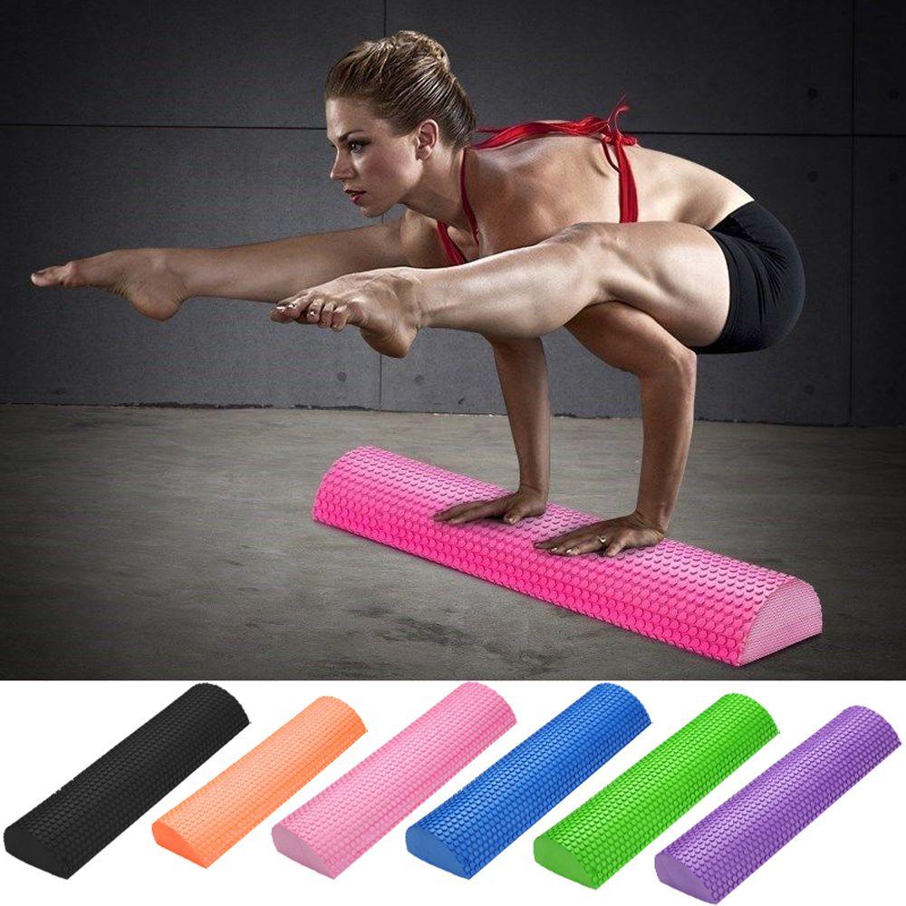 Fitness Yoga Column Half Round Yoga Block Roller Balance Pad EVA Foam Roller Muscle Restoration