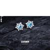 Серьги-пусеты «Снежинки из голубого циркона» - Роскошный осенне-зимний аксессуар для женщин
